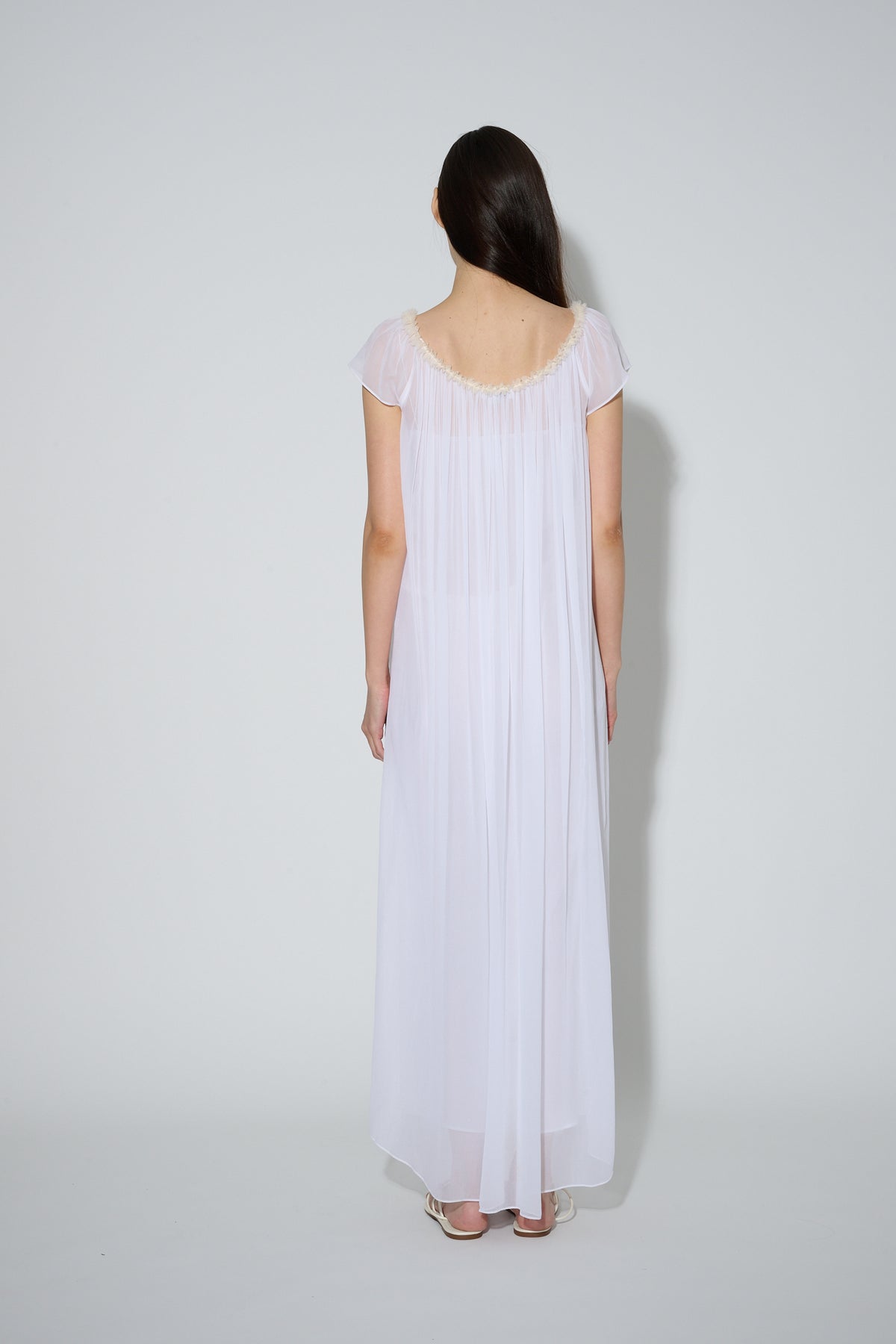 Chiffon Petal Dress White