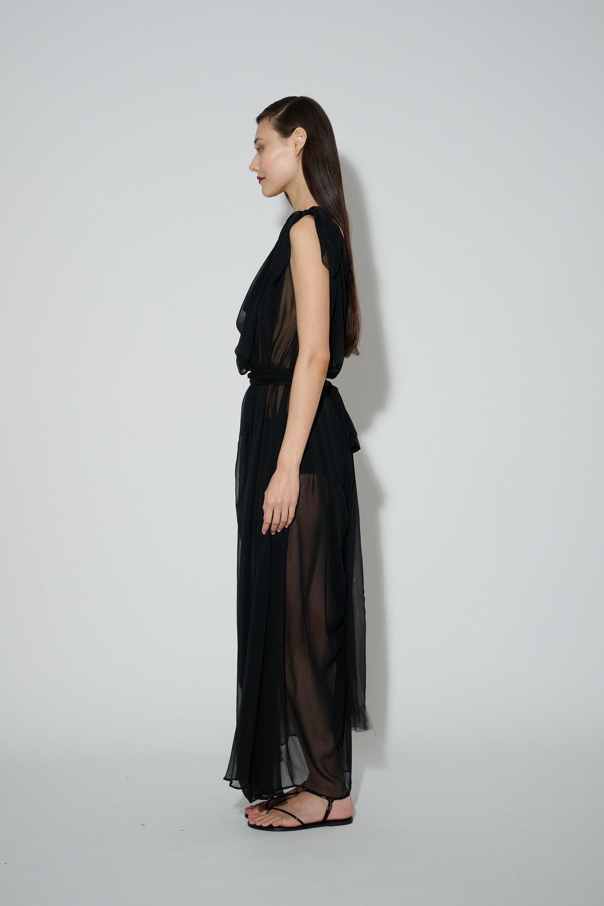 Chiffon Goddess Dress Black