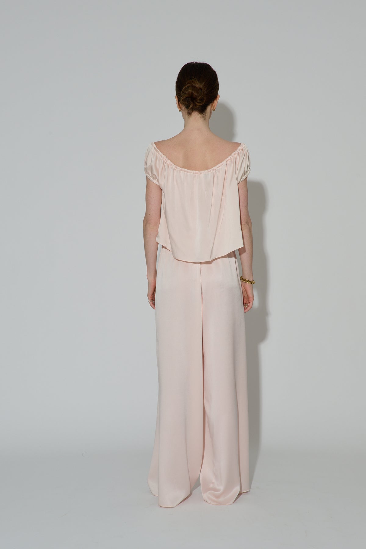 Drawstring Silk Pants Pink