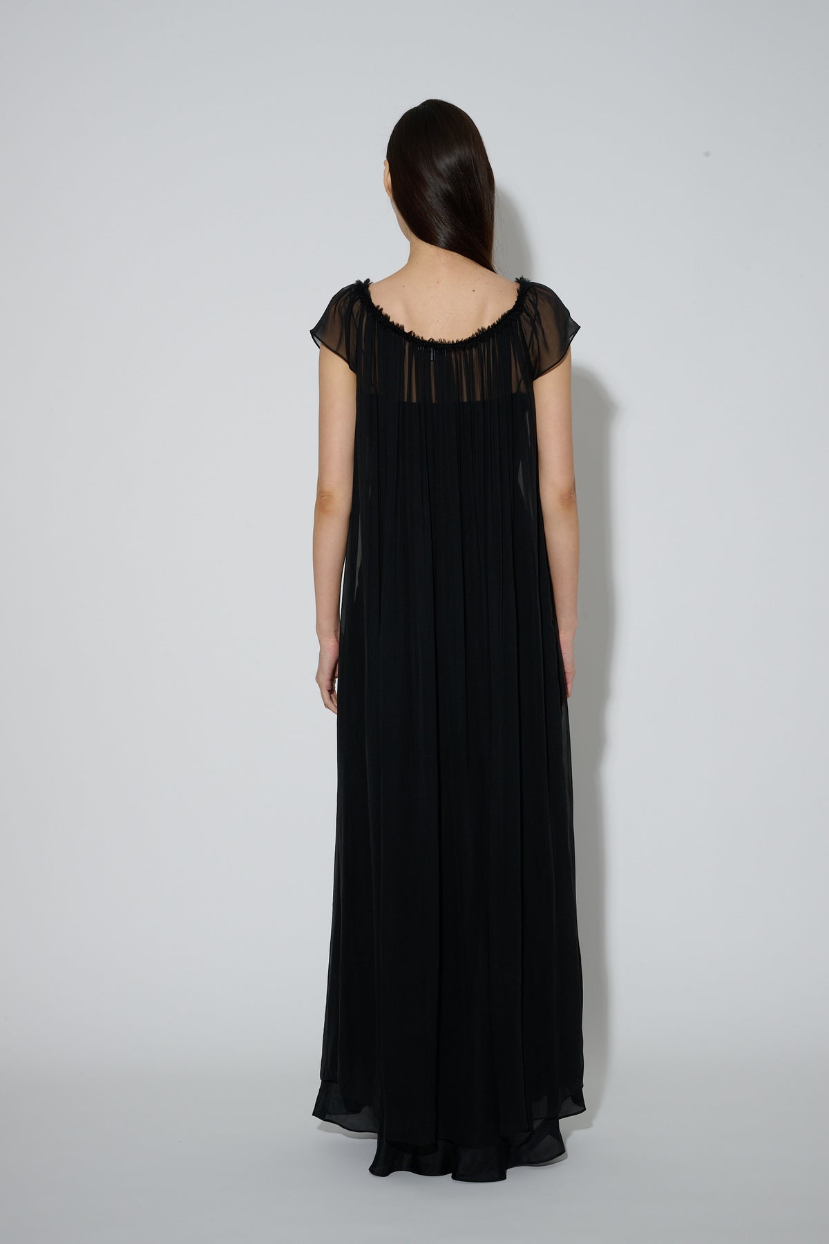 Chiffon Petal Dress Black