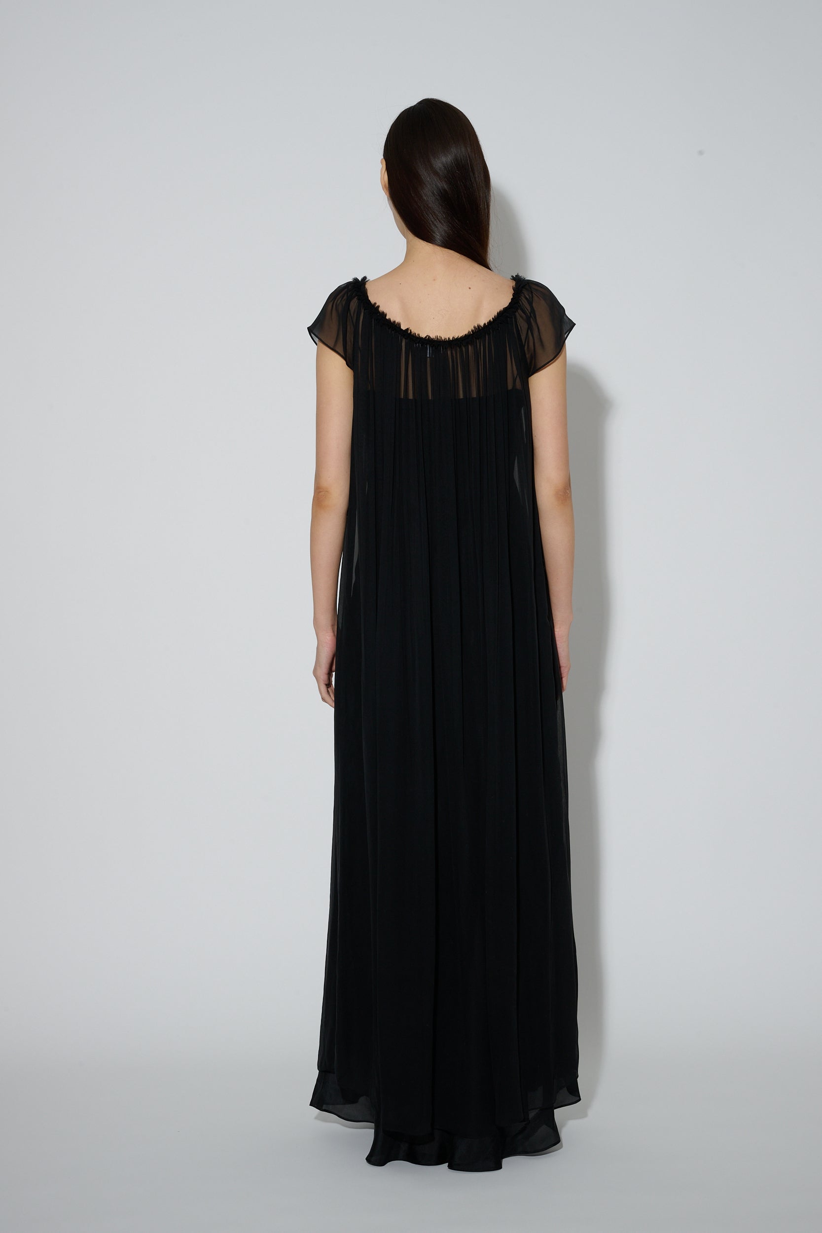 Chiffon Petal Dress Black