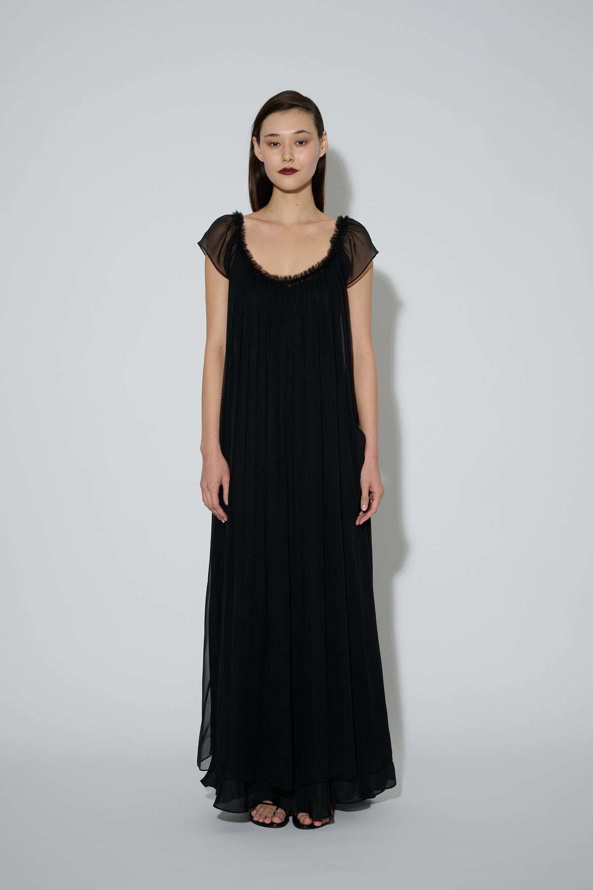 Chiffon Petal Dress Black