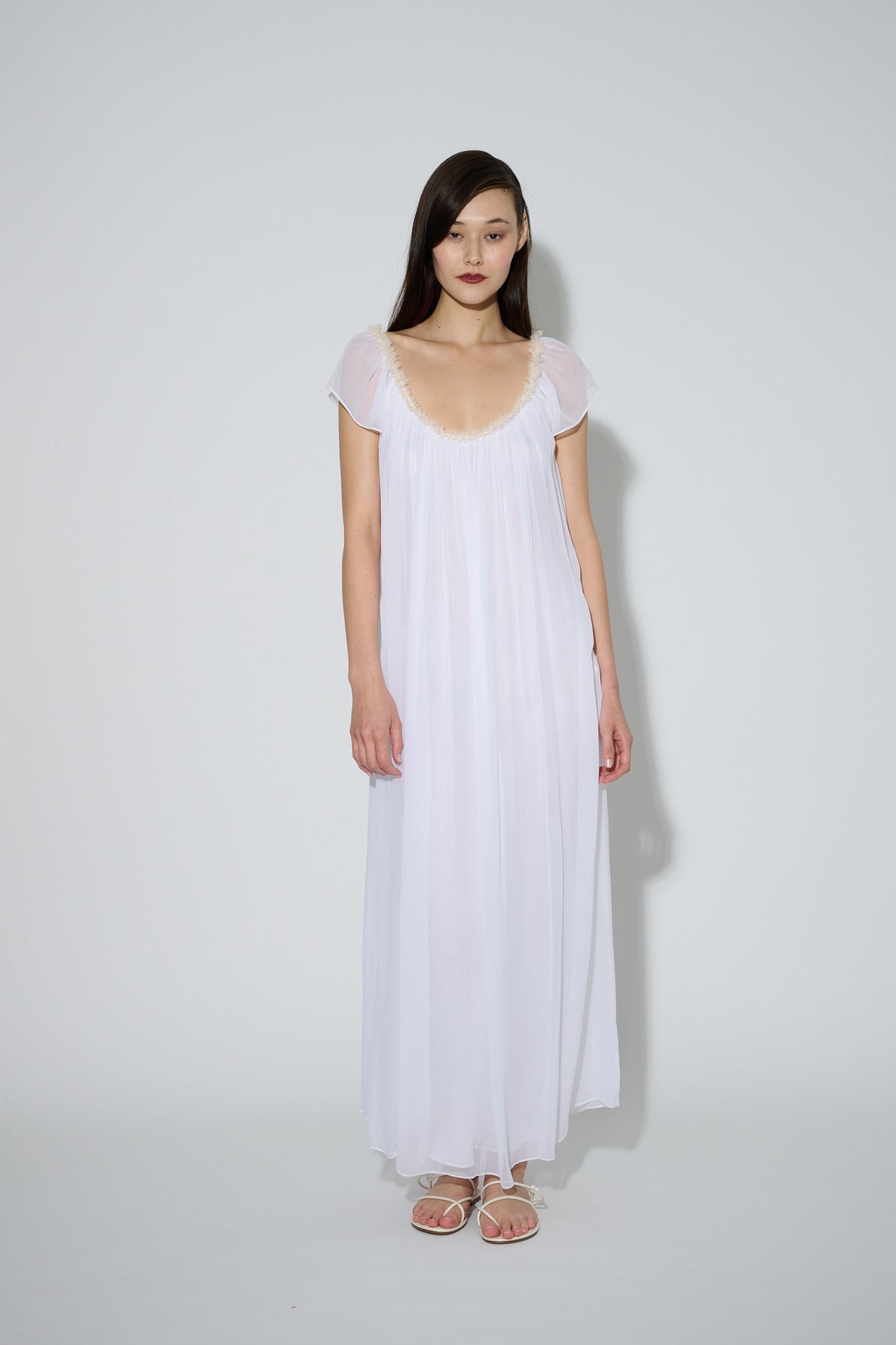 Chiffon Petal Dress White