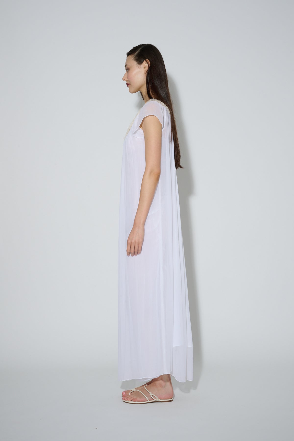 Chiffon Petal Dress White