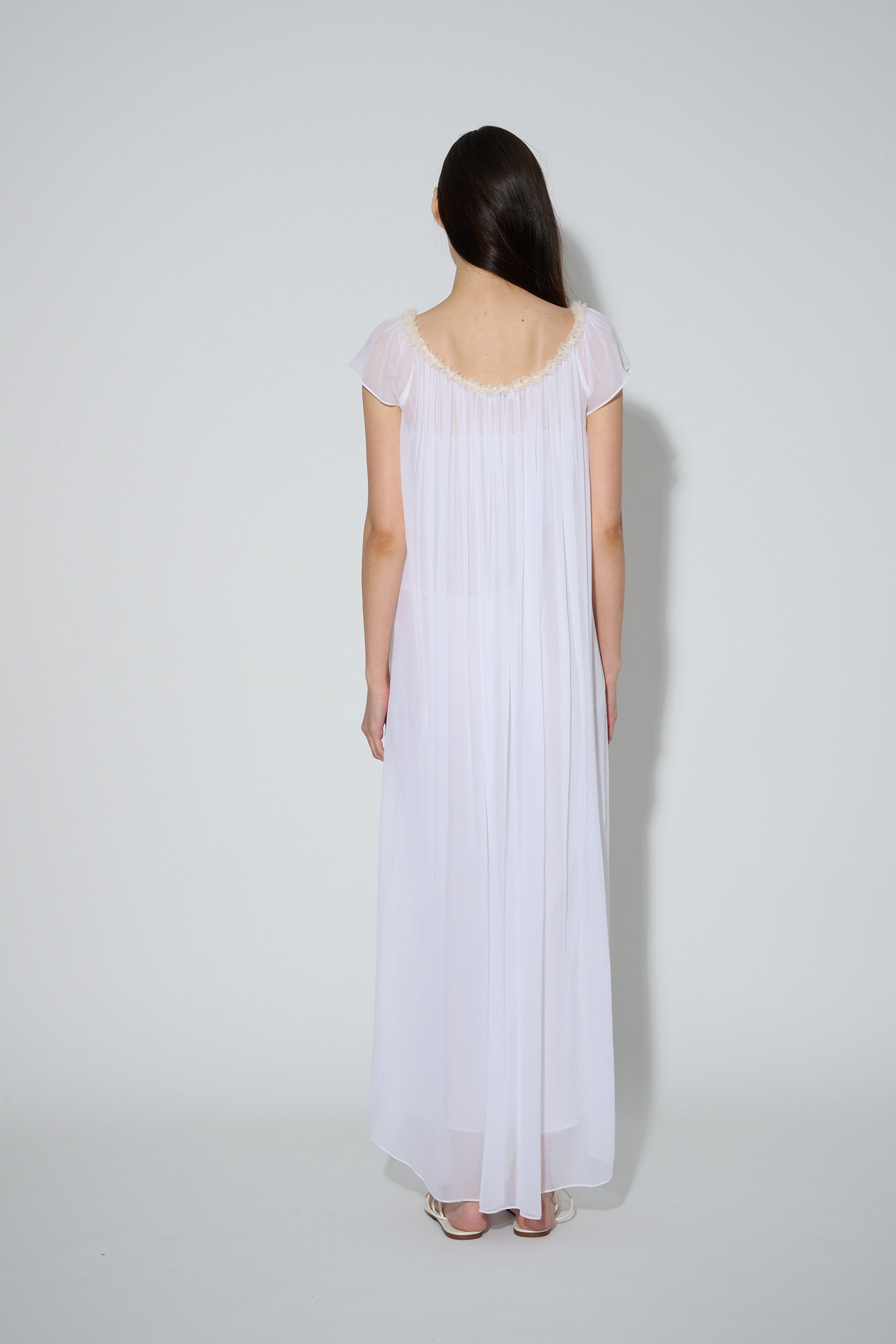 Chiffon Petal Dress White
