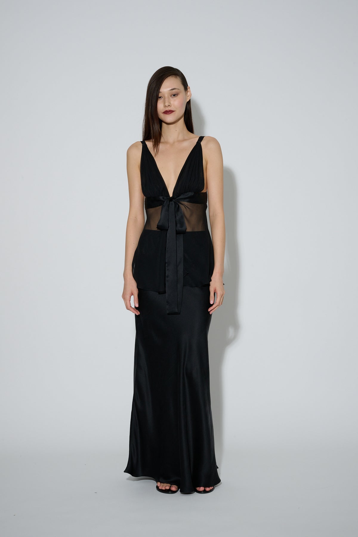 Silk Bias Skirt Black