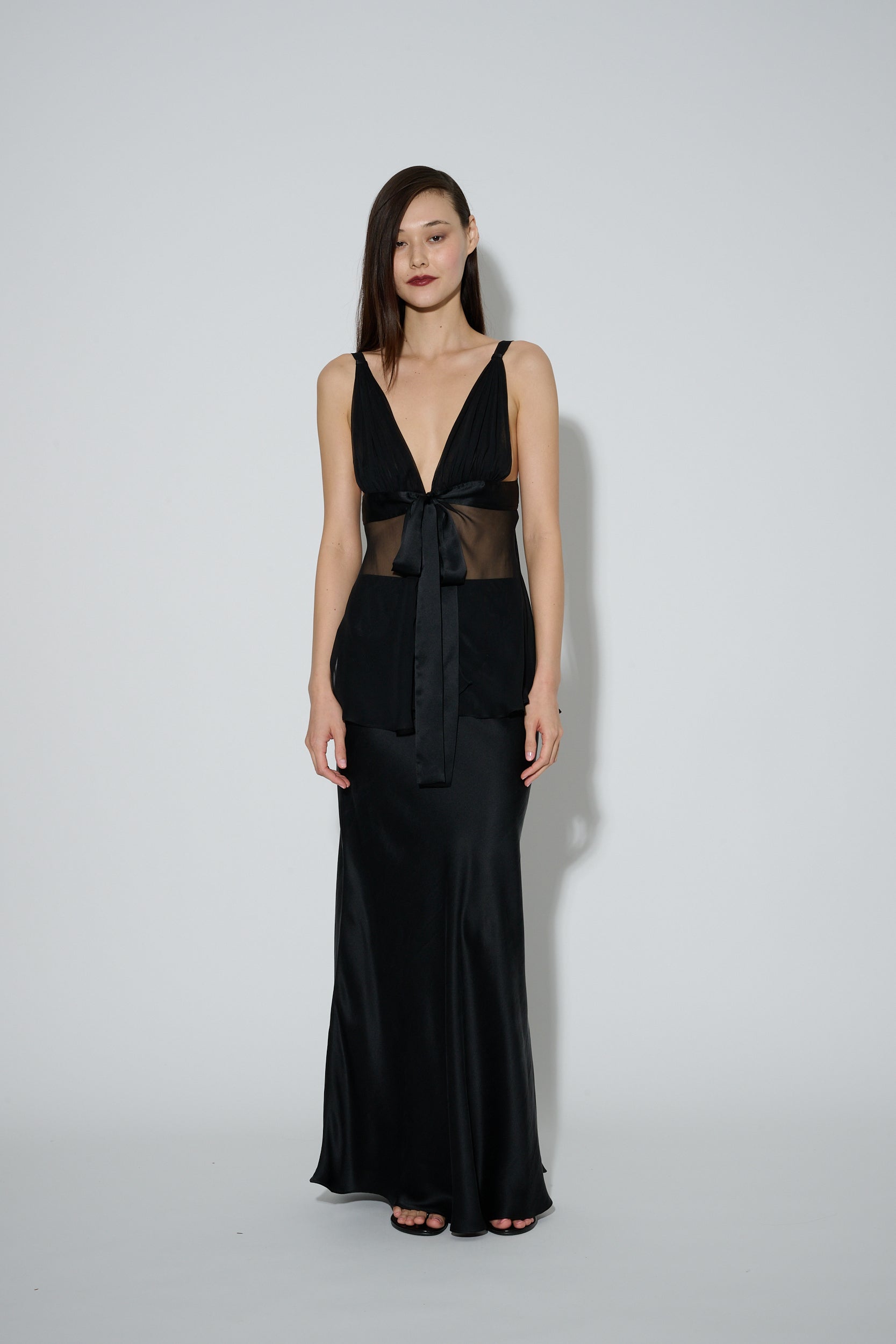 Silk Bias Skirt Black