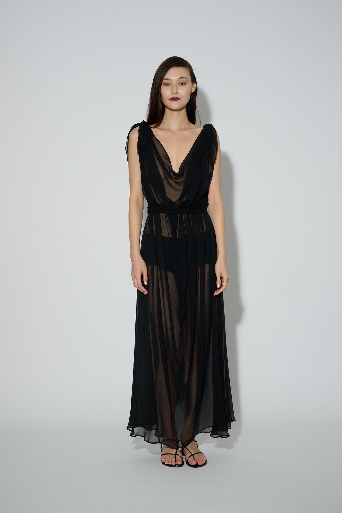 Chiffon Goddess Dress Black