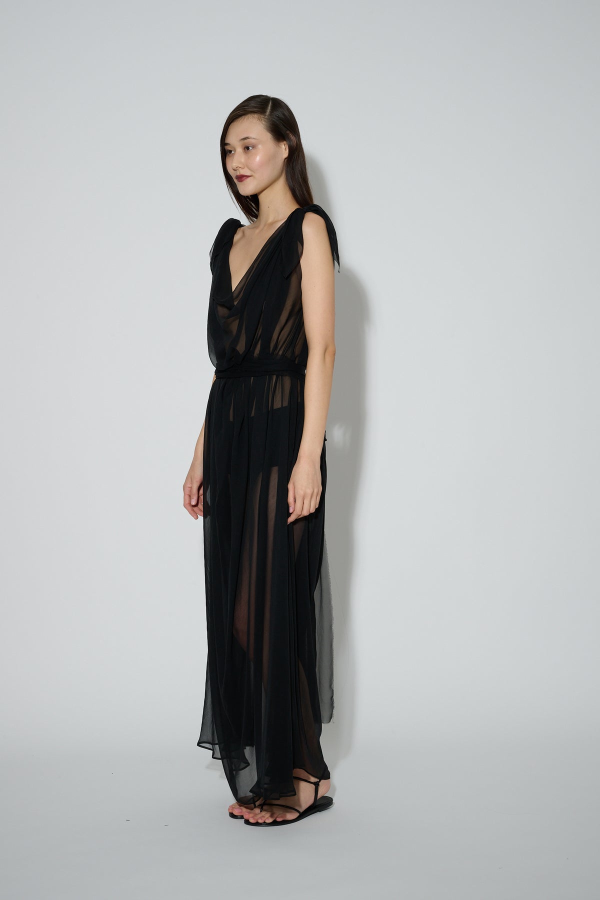 Chiffon Goddess Dress Black