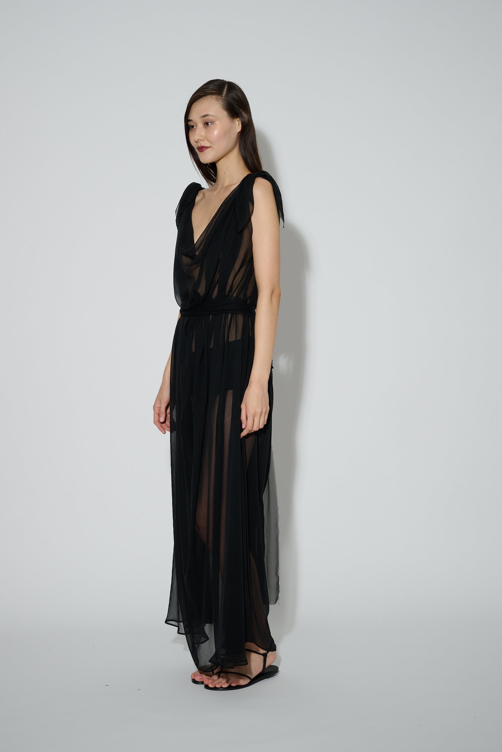 Chiffon Goddess Dress Black