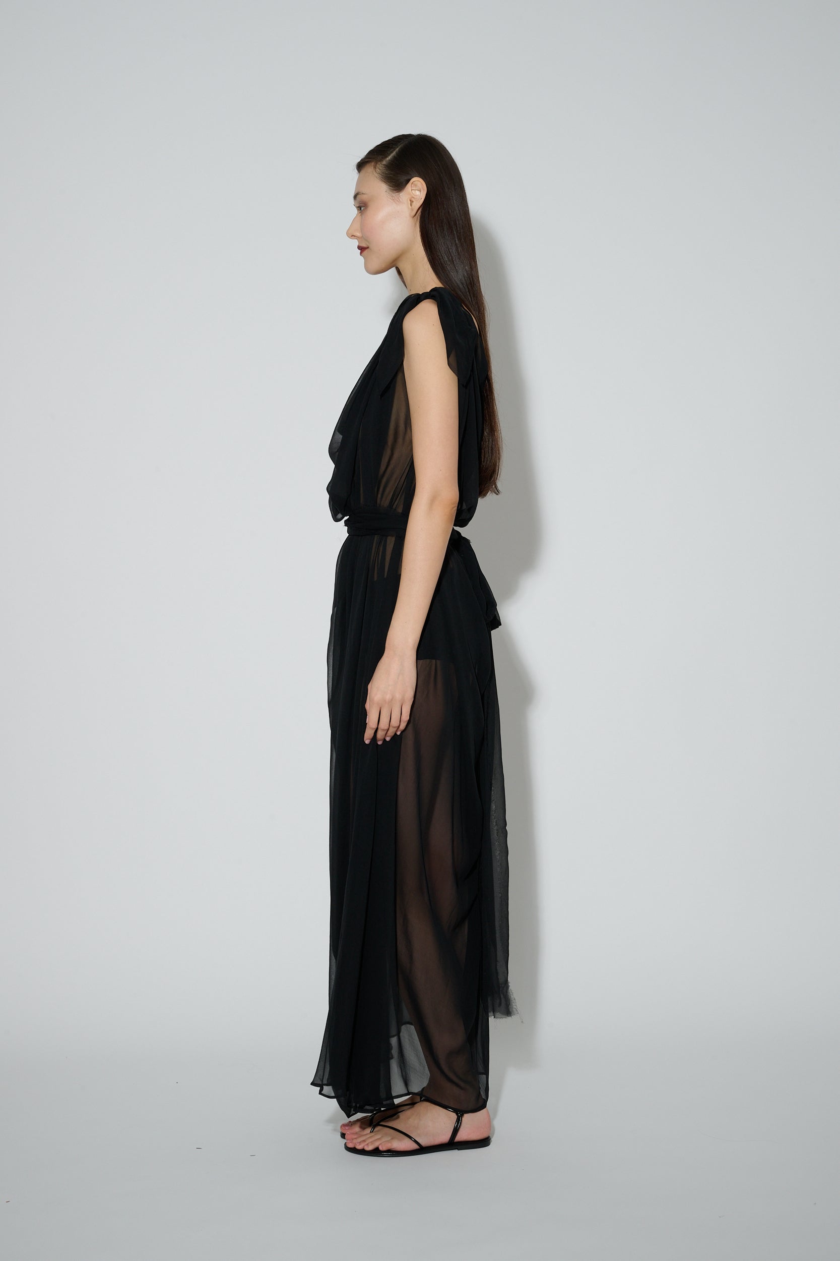 Chiffon Goddess Dress Black