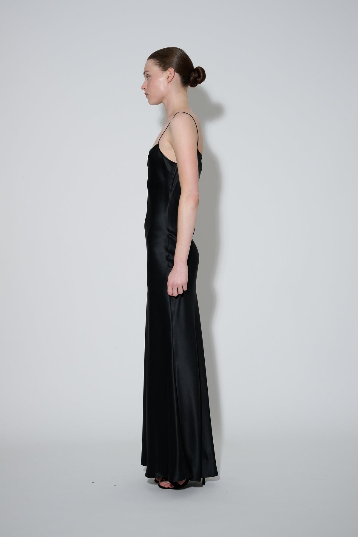 Thin Strap Slip Dress Black