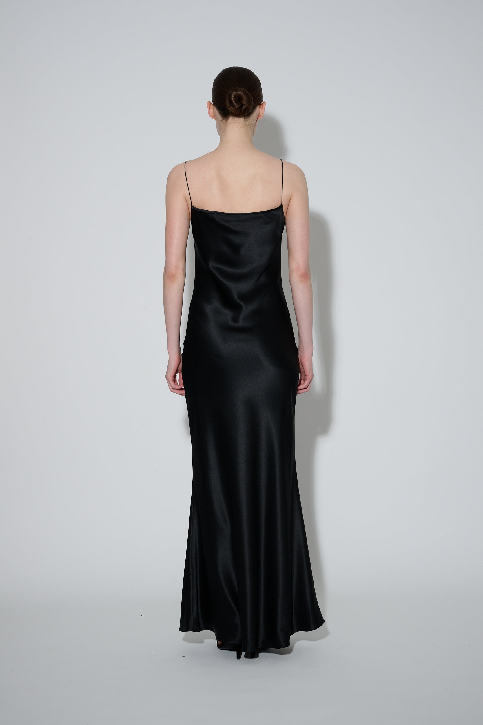 Thin Strap Slip Dress Black
