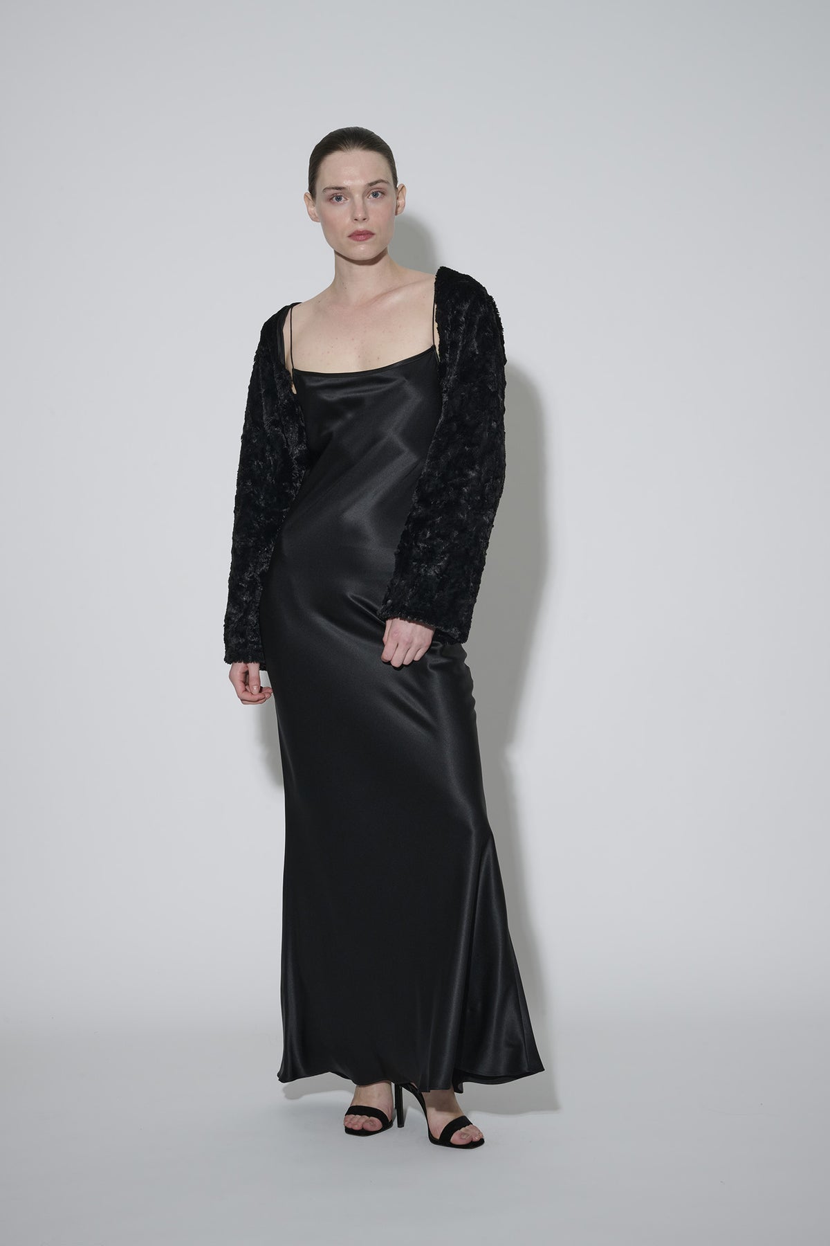 Faux Fur Bolero Black