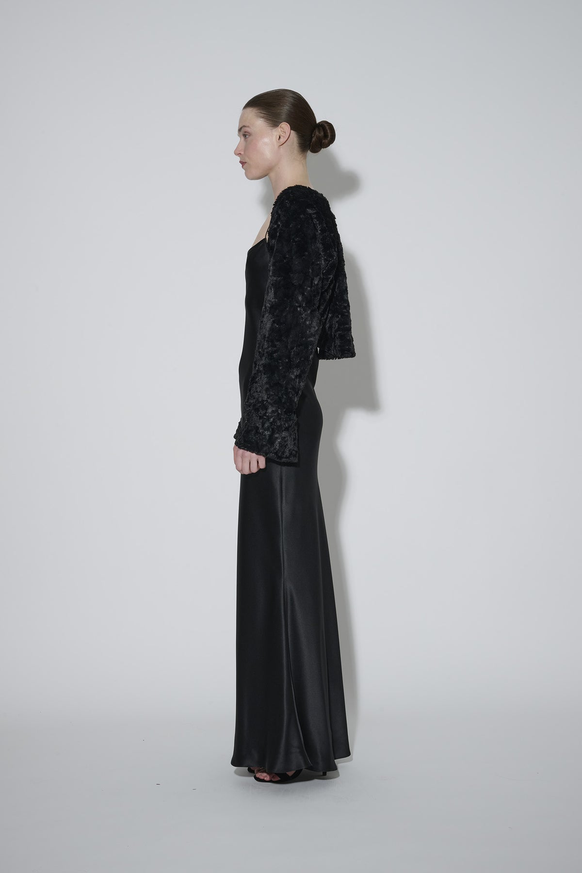 Faux Fur Bolero Black