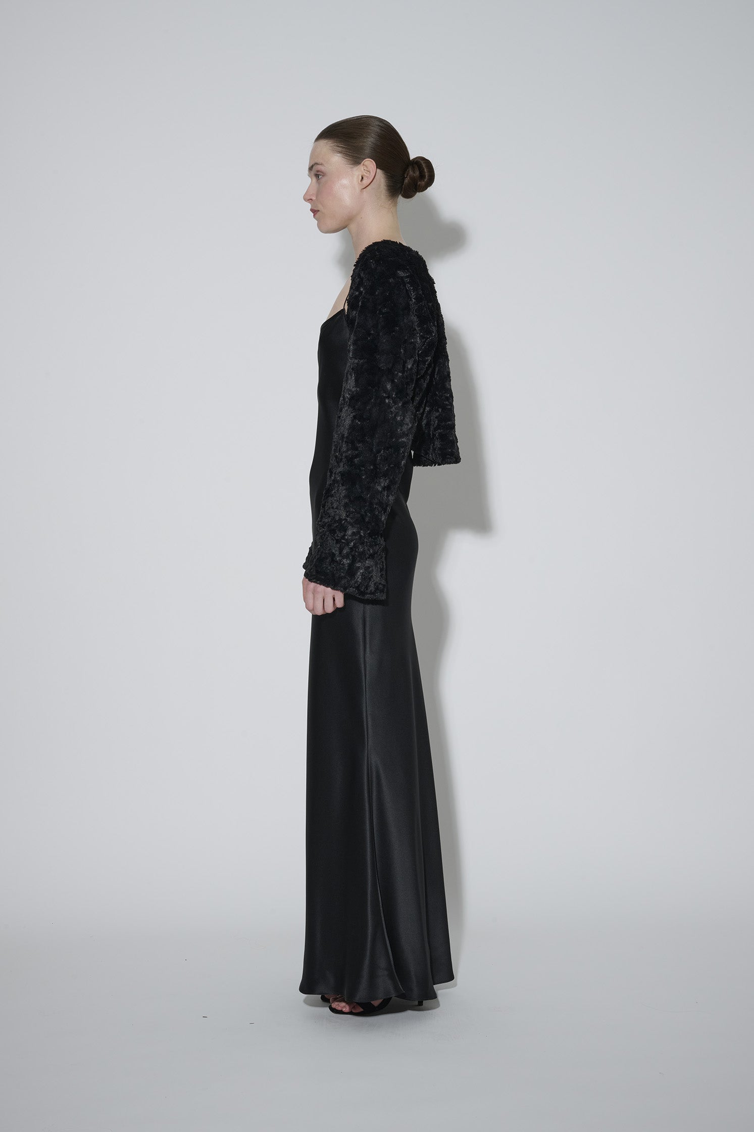 Faux Fur Bolero Black
