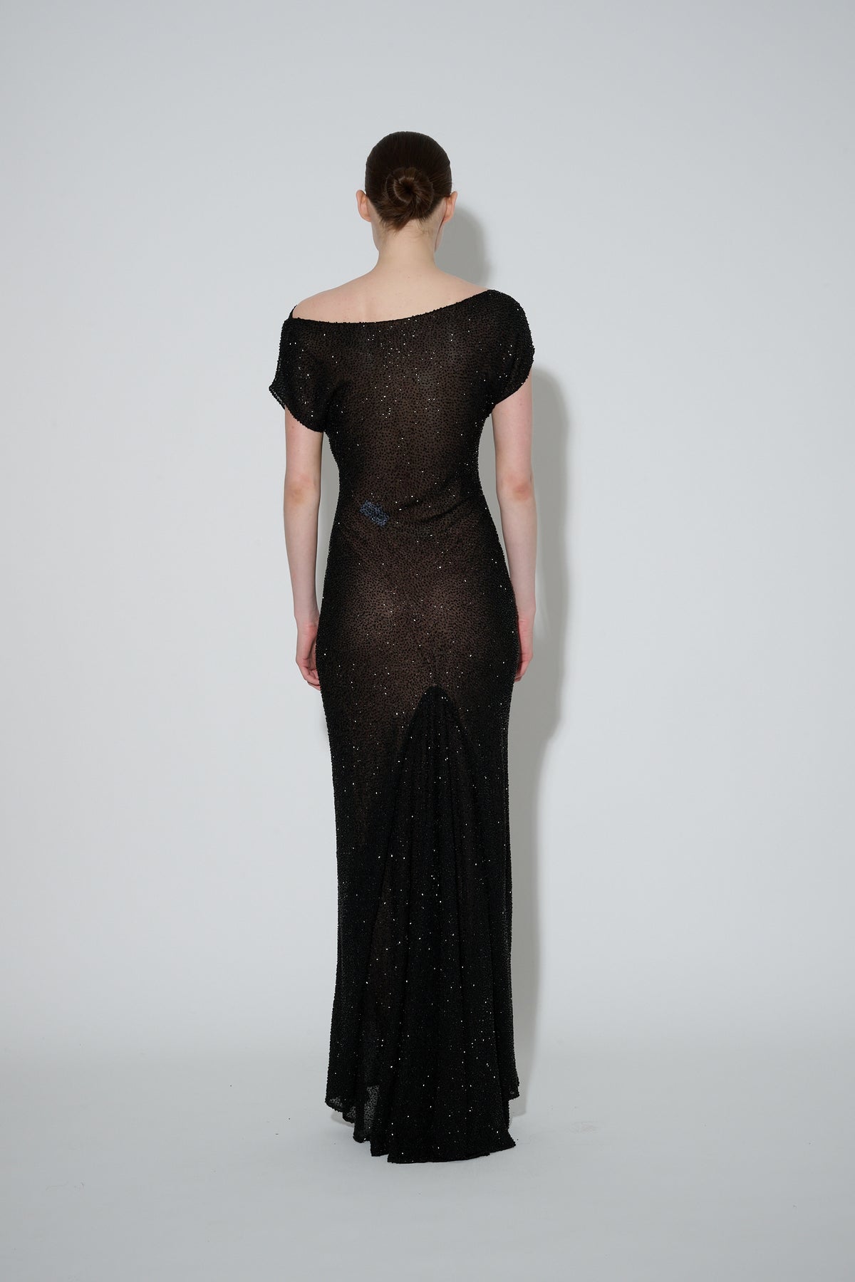 Beaded Cowl Neck Dress