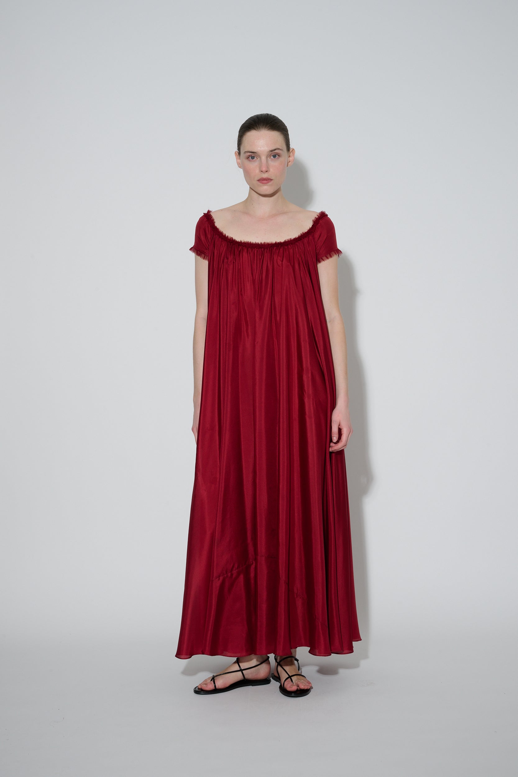 Lady of Shallot Dress Bordeaux