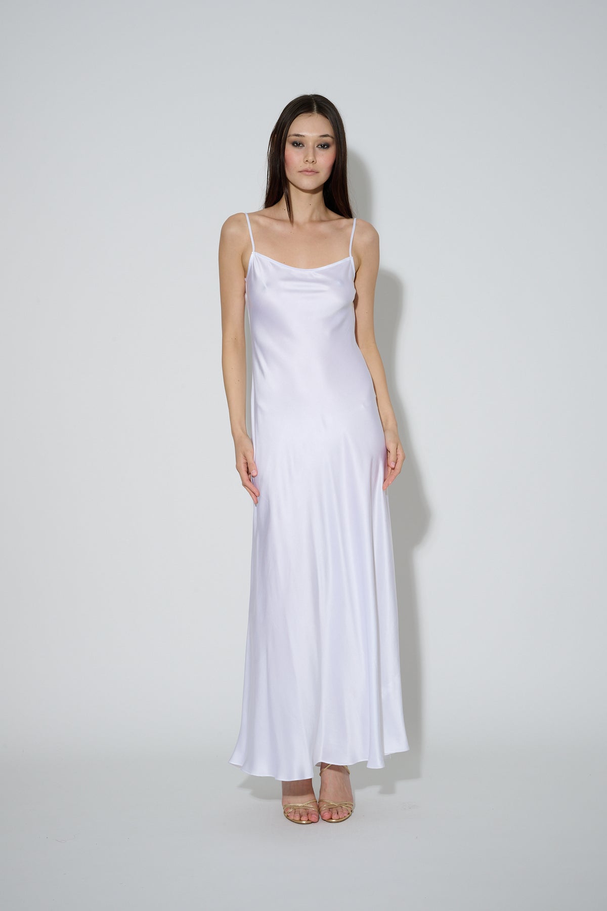 Low Back Slip Dress White