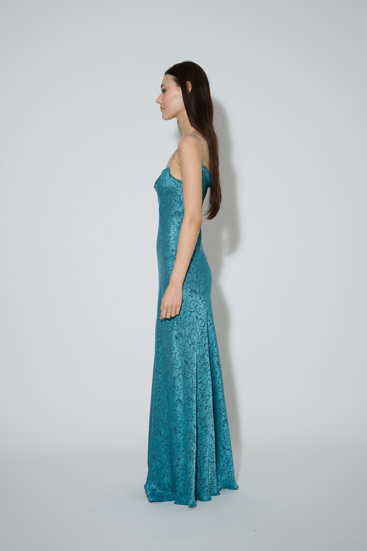 Jacquard Slip Dress Blue