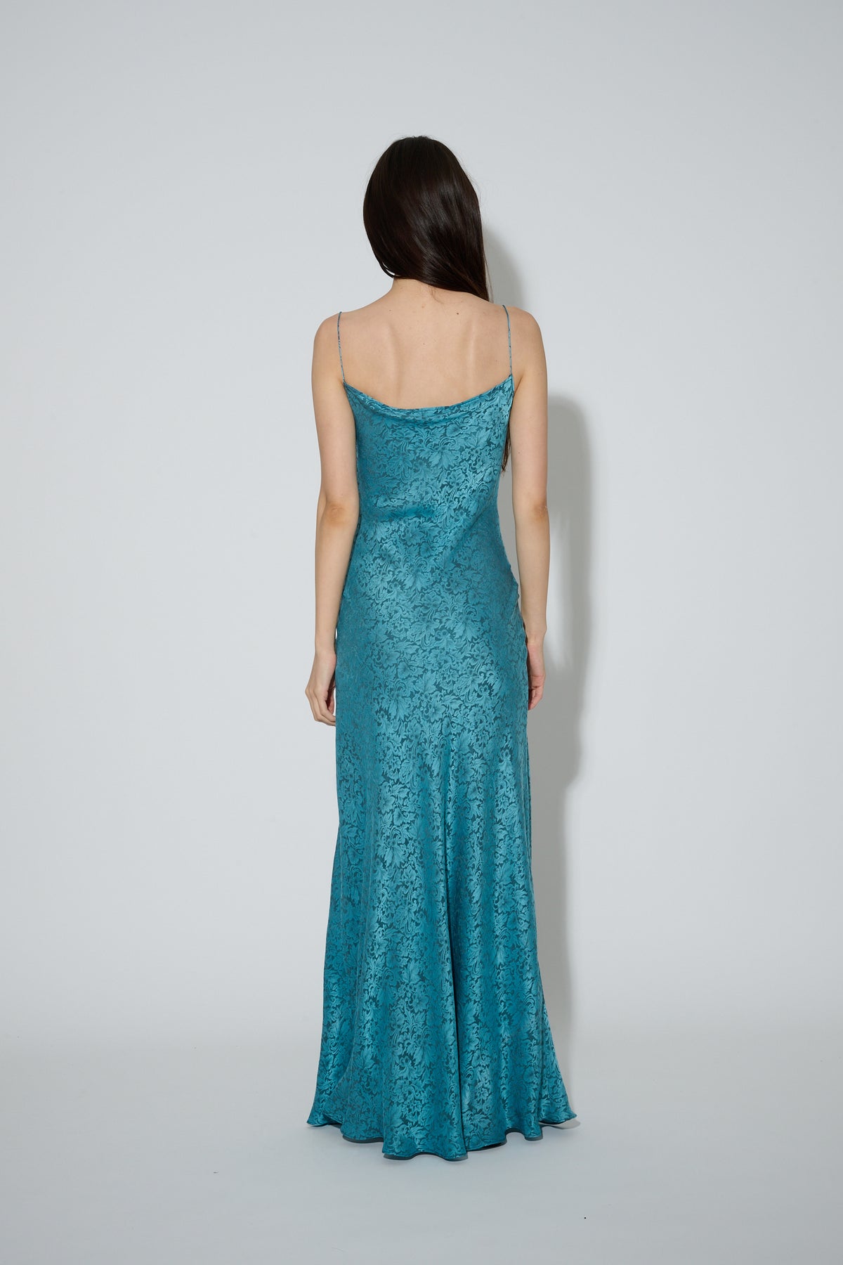 Jacquard Slip Dress Blue