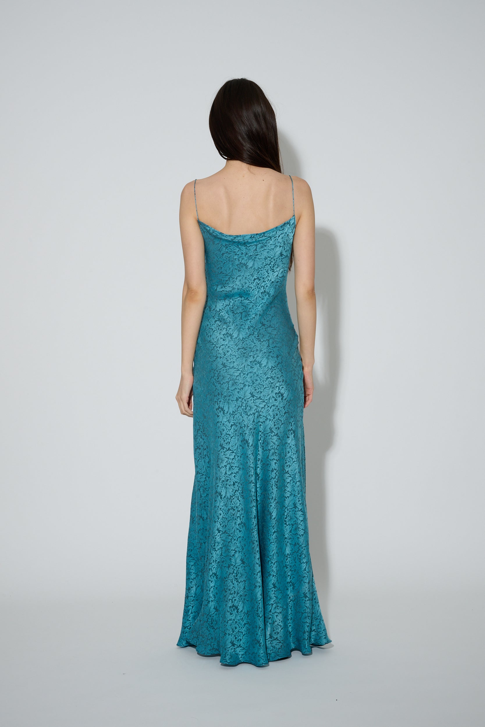 Jacquard Slip Dress Blue