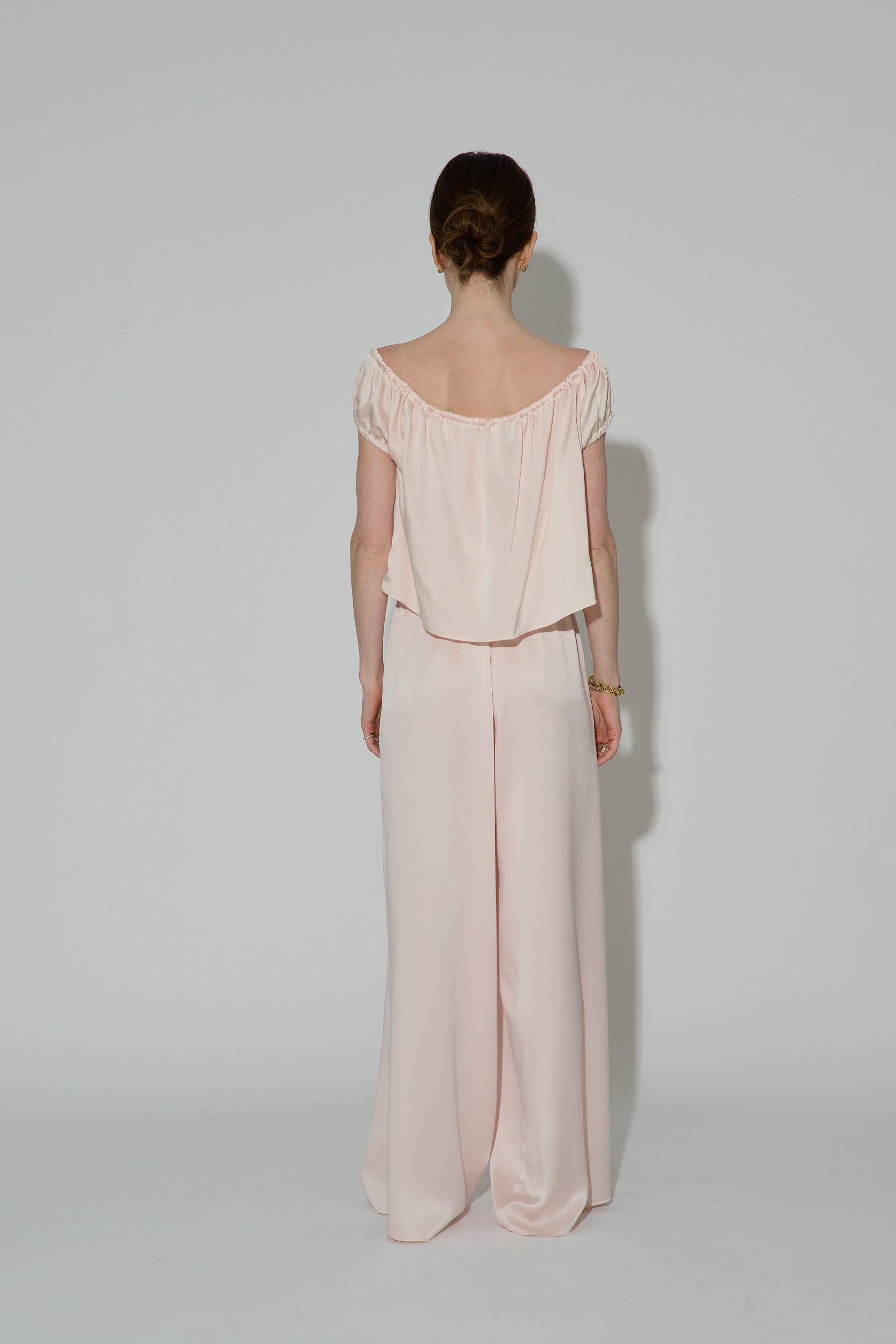 Drawstring Silk Pants Pink