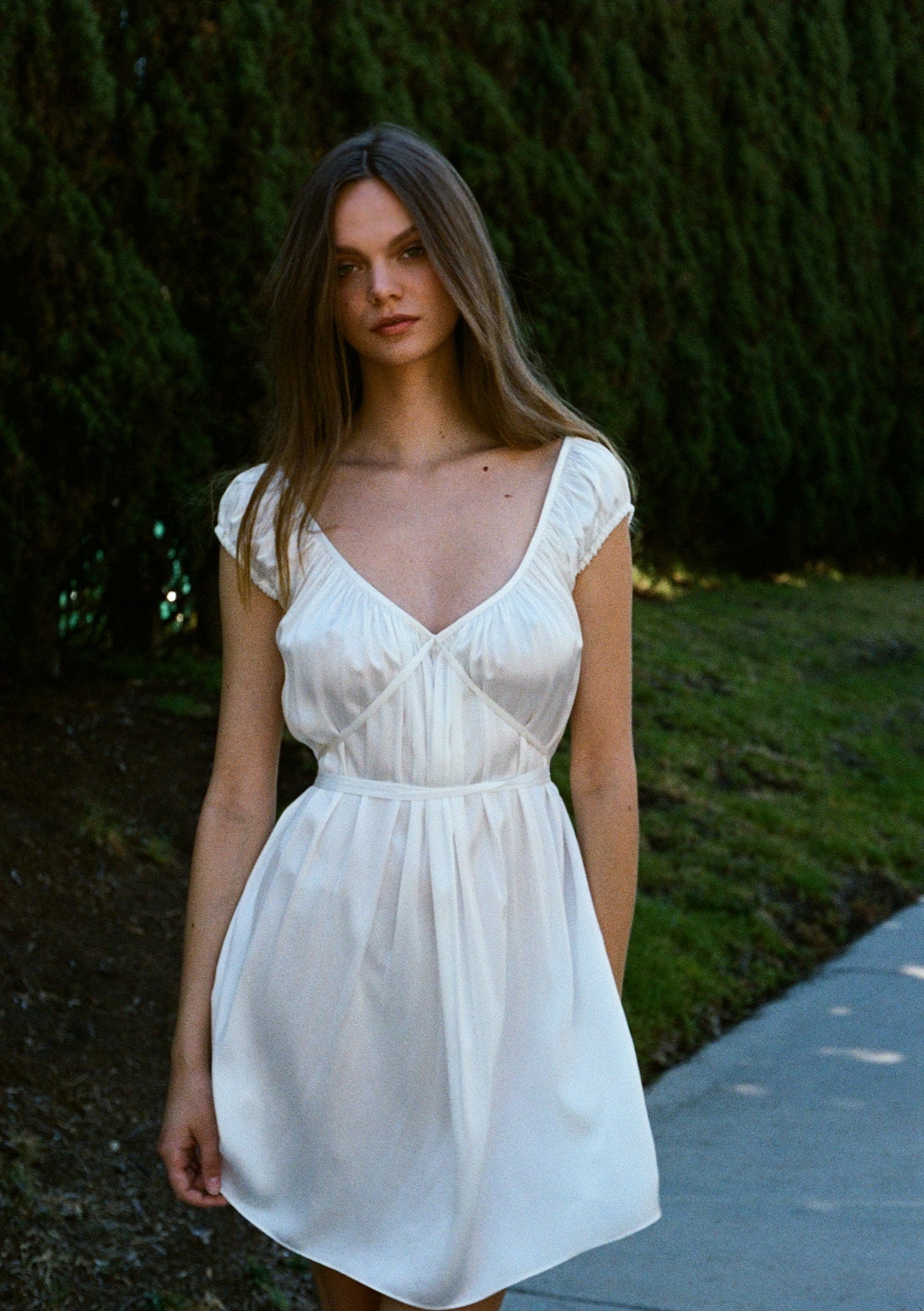 JaneBooke Cap Sleeve Mini Dress White