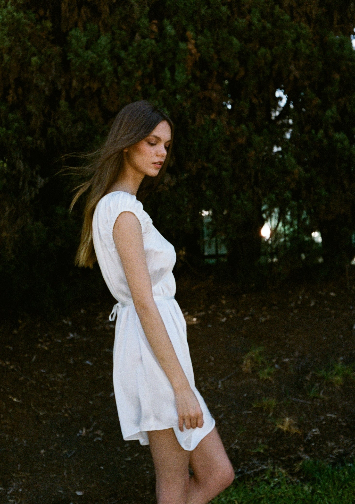 JaneBooke Cap Sleeve Mini Dress White