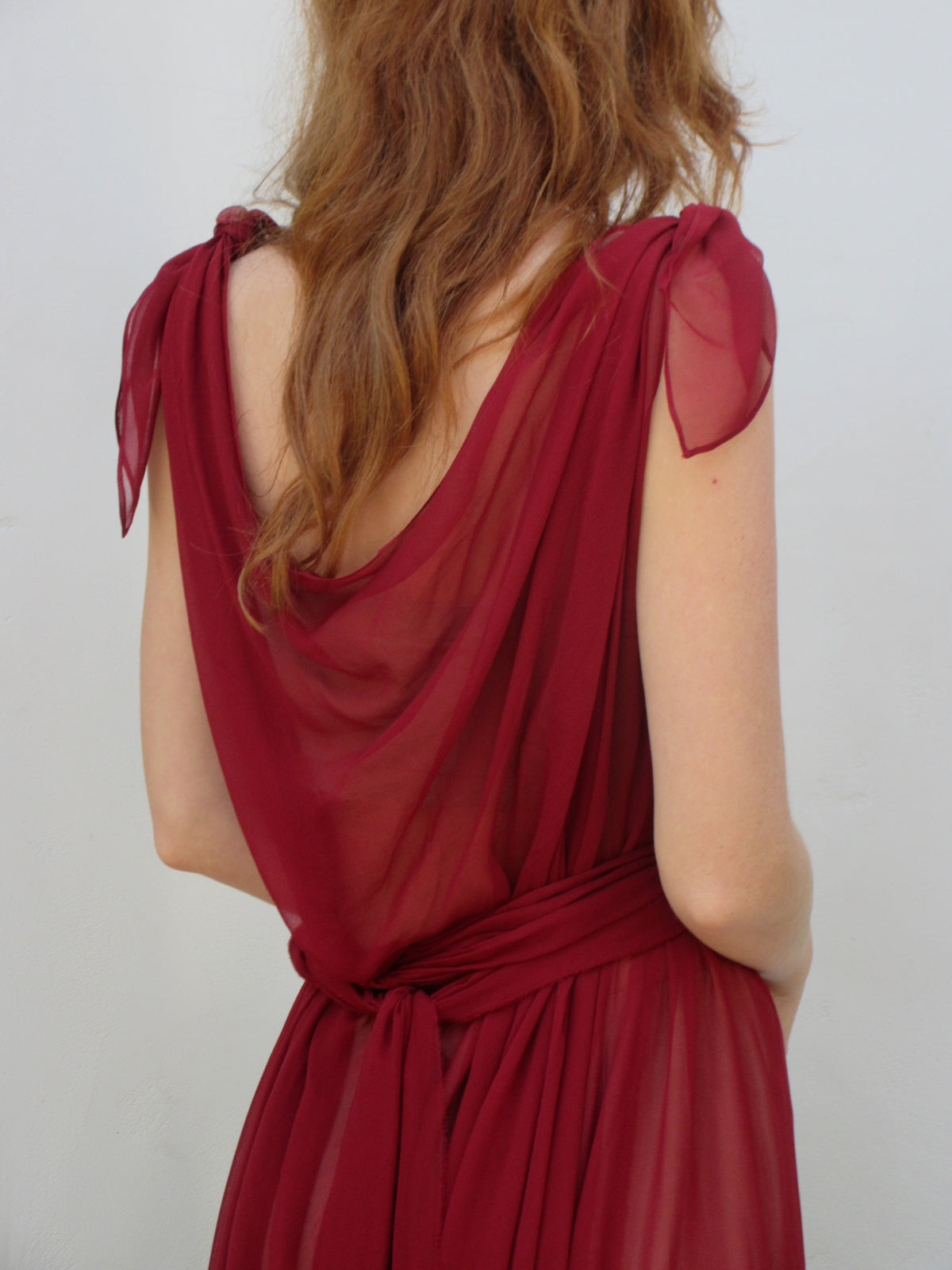 Chiffon Goddess Dress Bordeaux Chiffon Goddess Dress Bordeaux