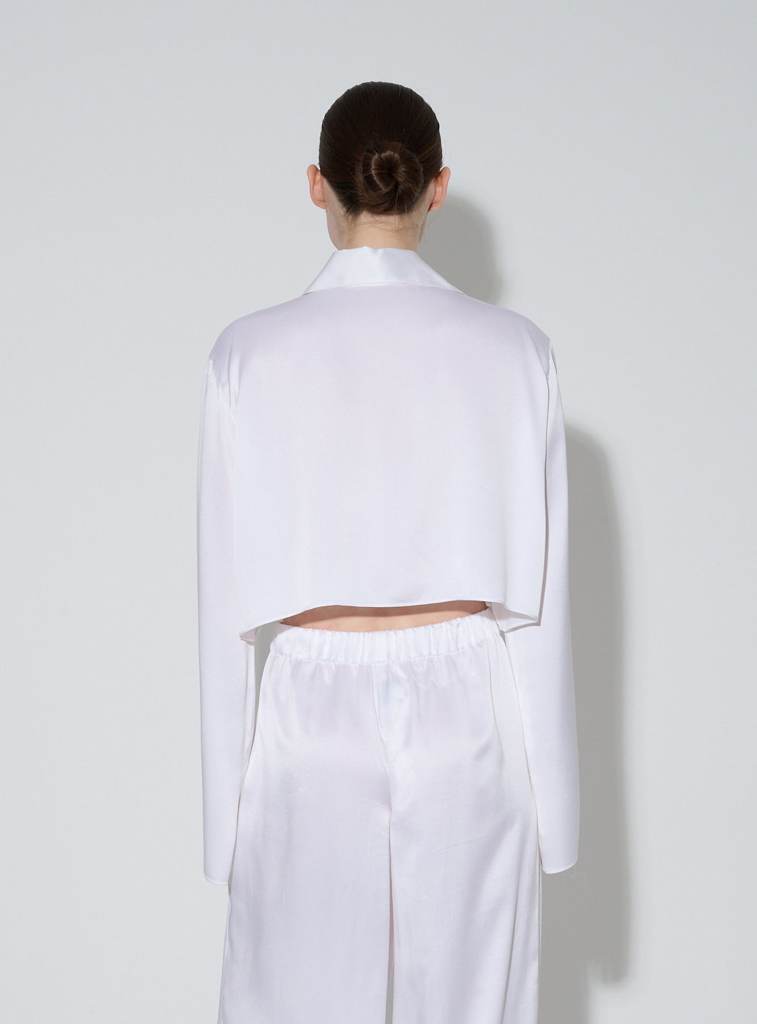 JaneBooke Dresses Cropped Button Up White