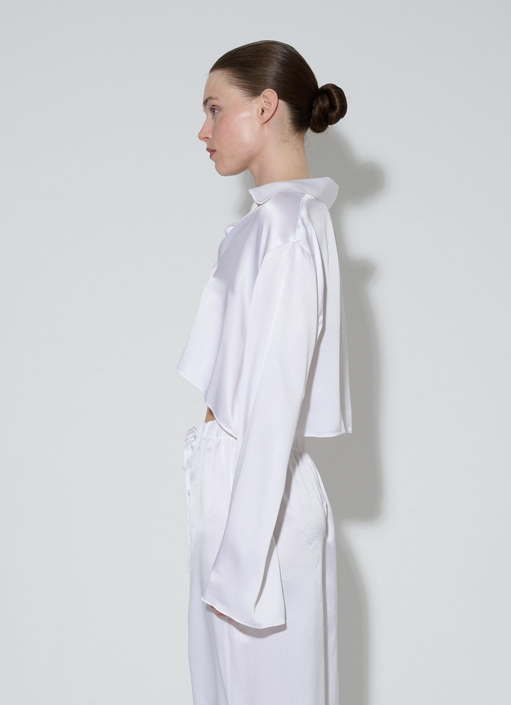 JaneBooke Dresses Cropped Button Up White