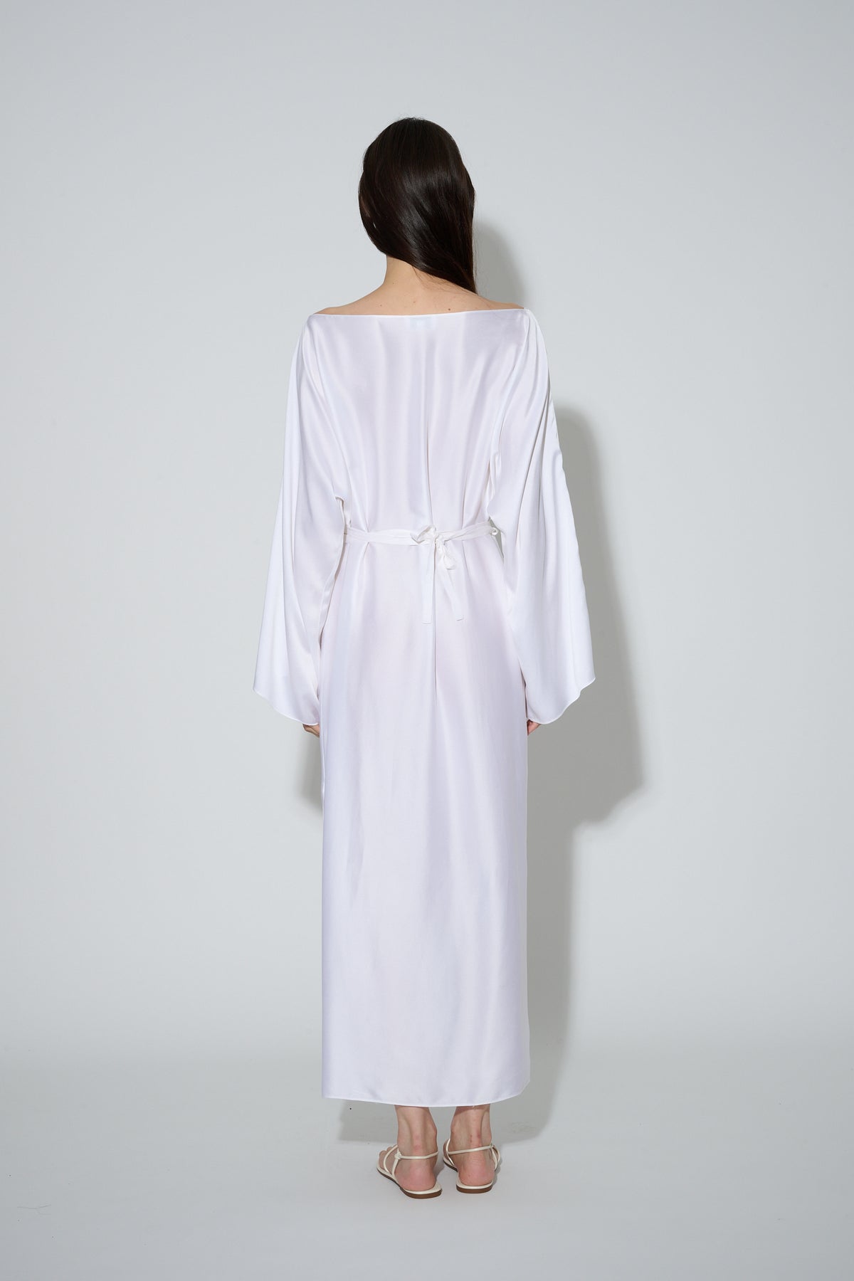 dress of white silk explained Ivory Double Layered Silk Dress