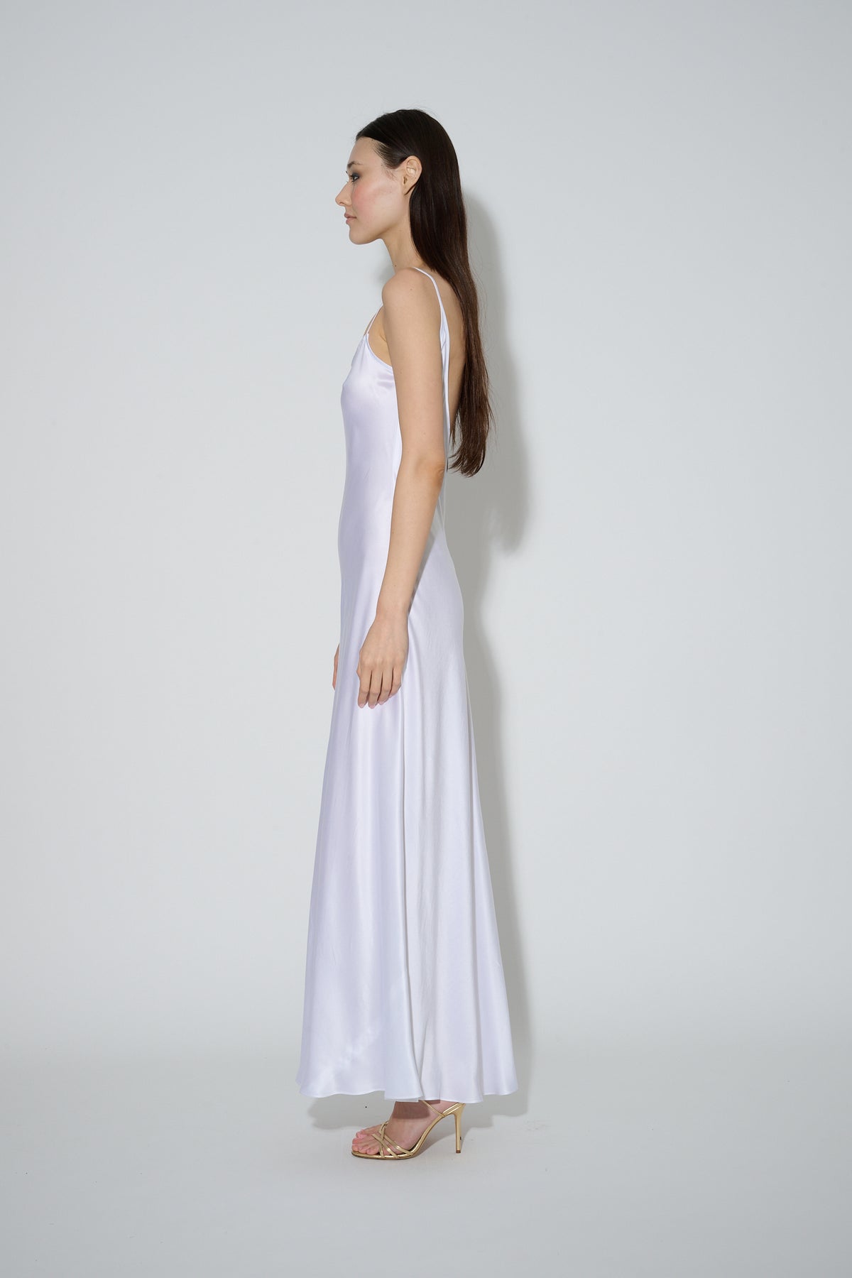 JaneBooke Dresses Low Back Slip Dress White