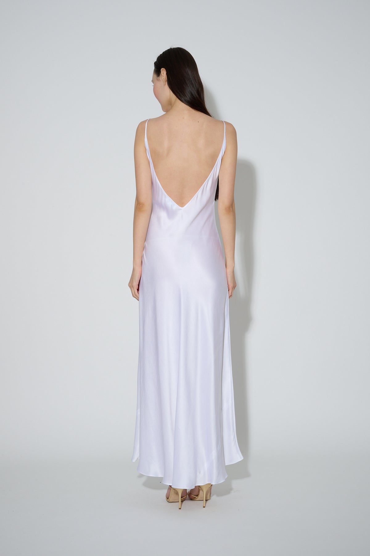 JaneBooke Dresses Low Back Slip Dress White