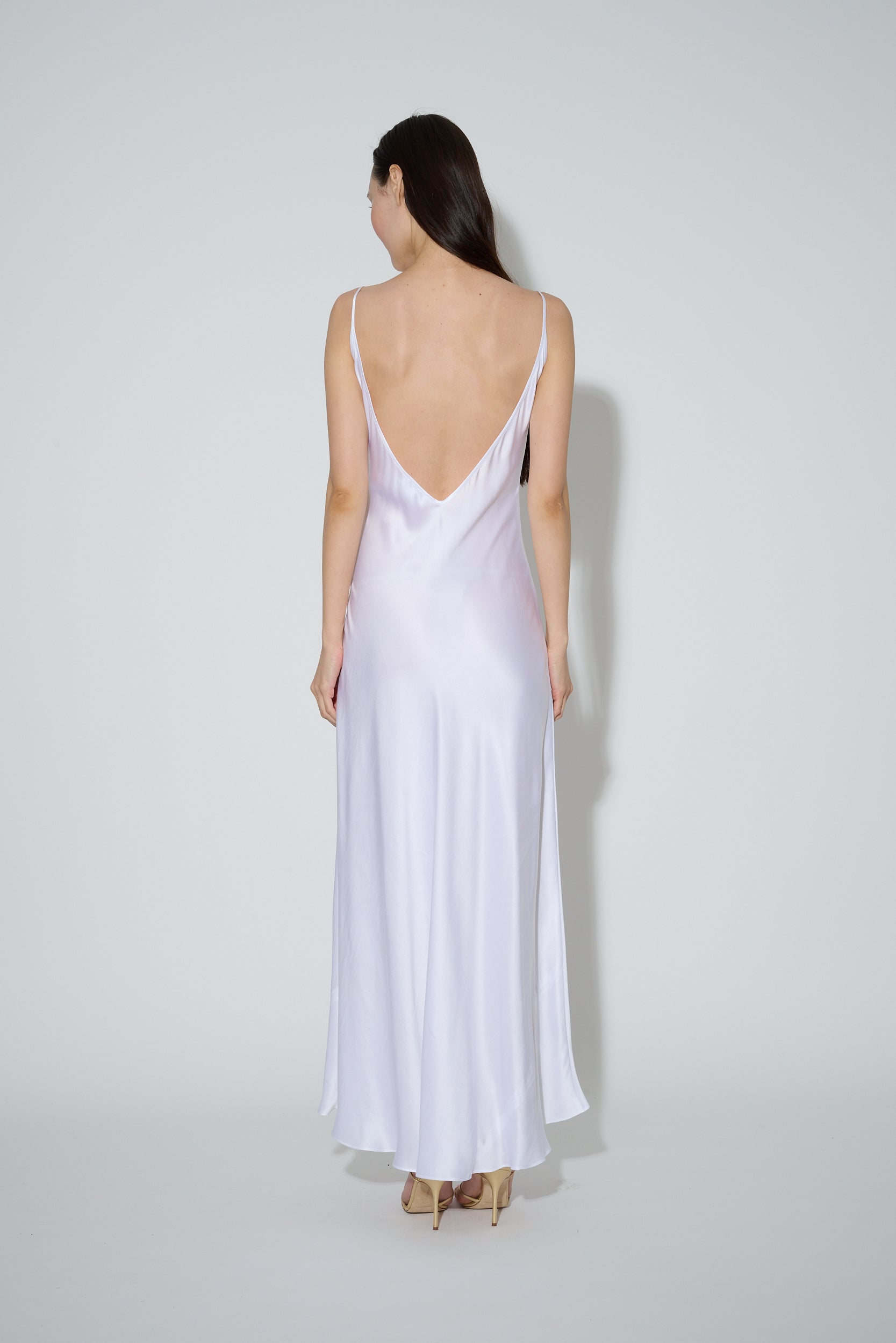 JaneBooke Dresses Low Back Slip Dress White