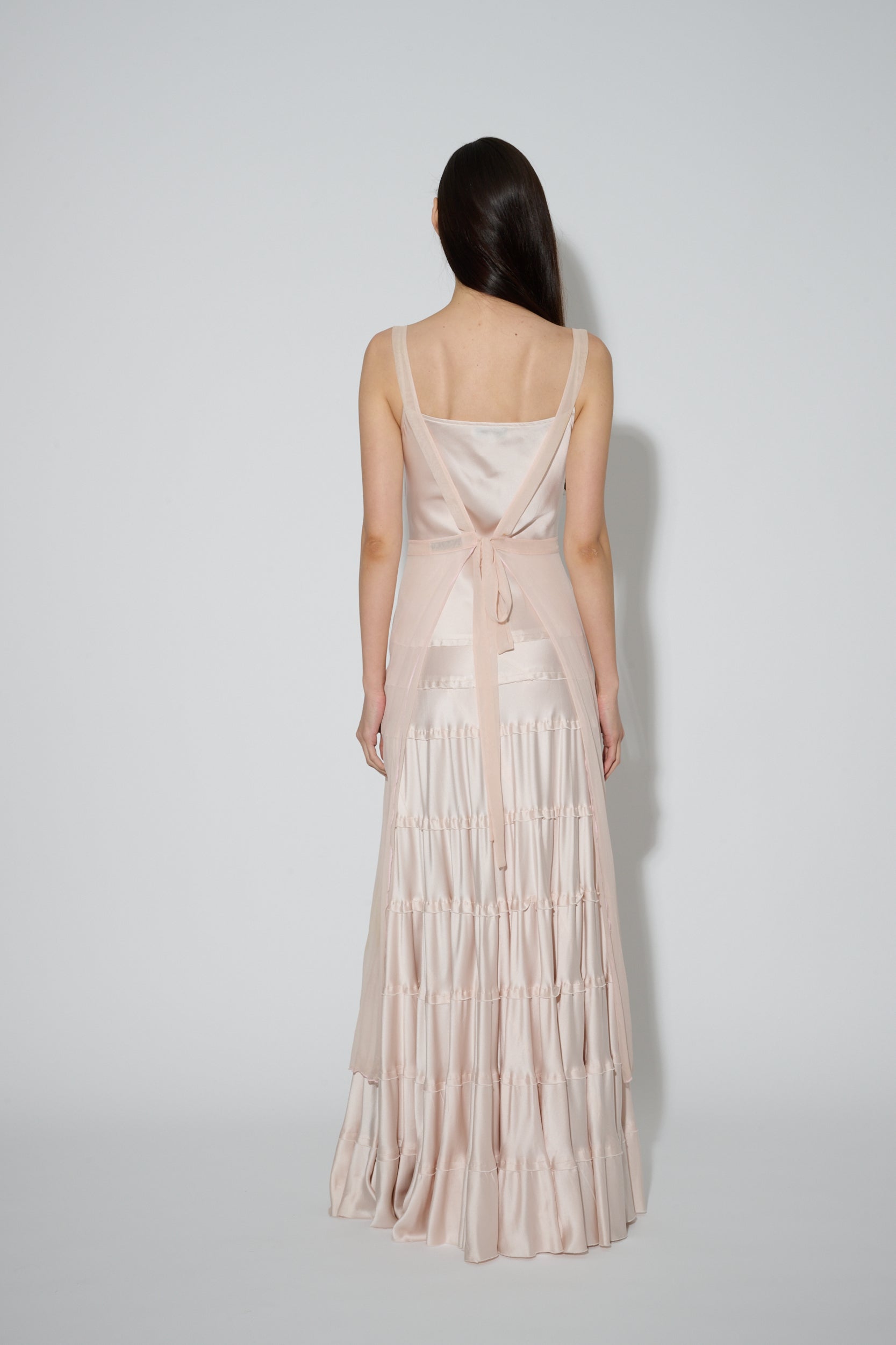 JaneBooke Dresses Silk Apron in Rose Pink