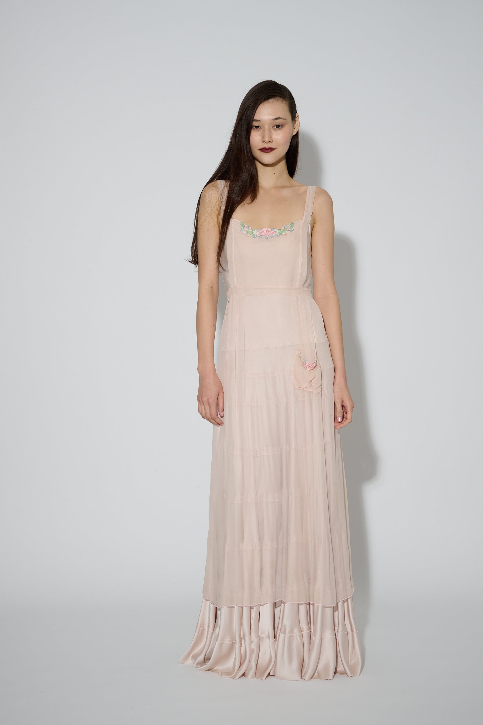 JaneBooke Dresses Silk Apron in Rose Pink