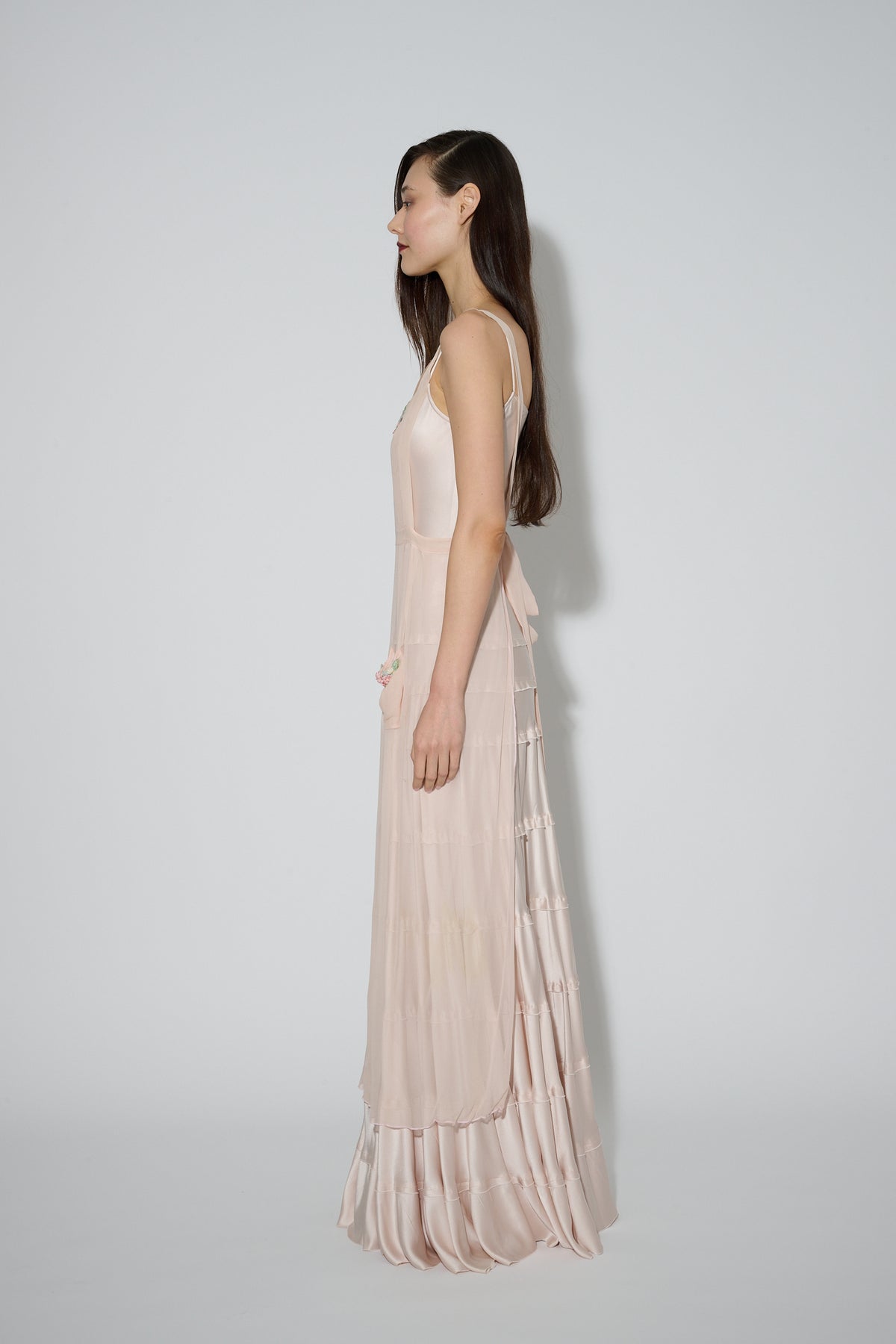 JaneBooke Dresses Silk Apron in Rose Pink