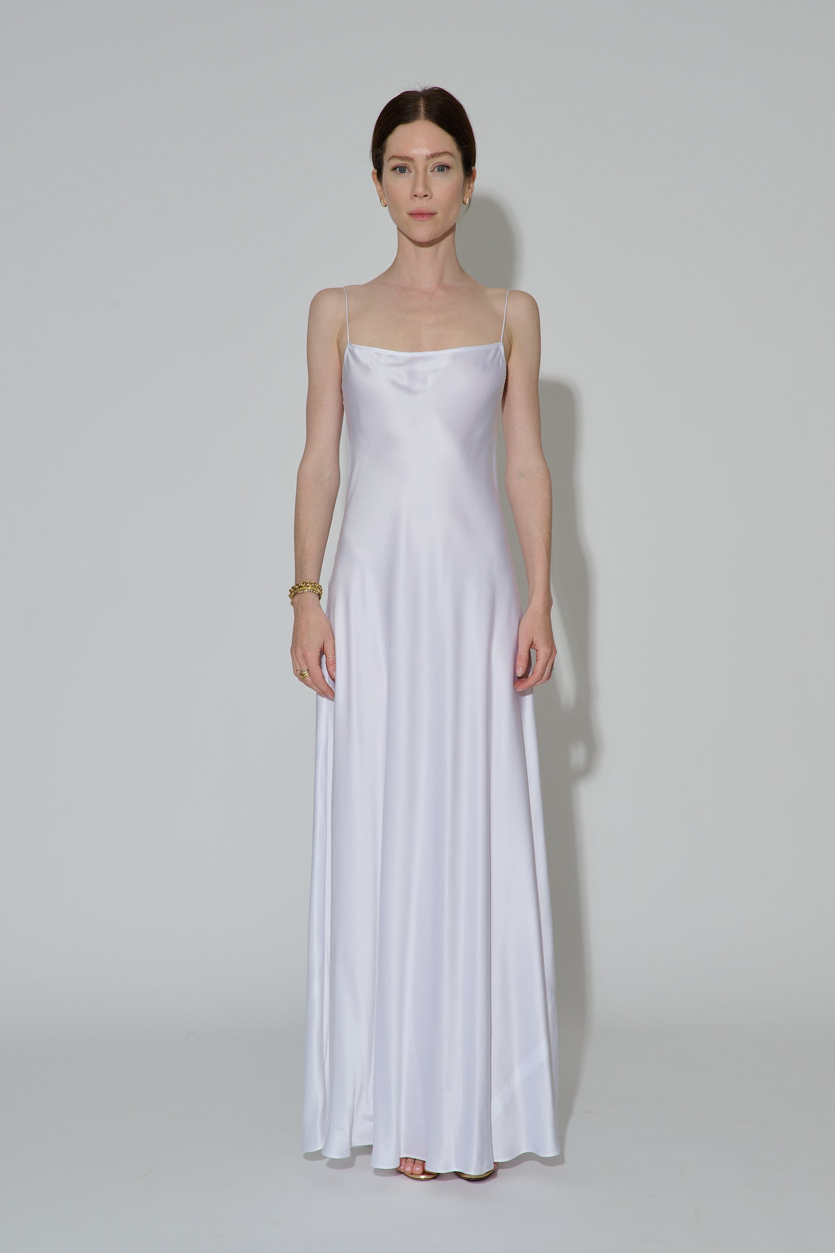 JaneBooke Dresses Thin Strap Slip Dress White