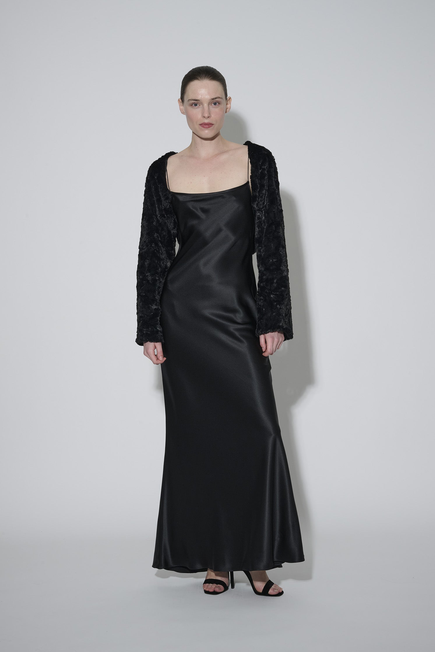 JaneBooke Jacket Faux Fur Bolero Black