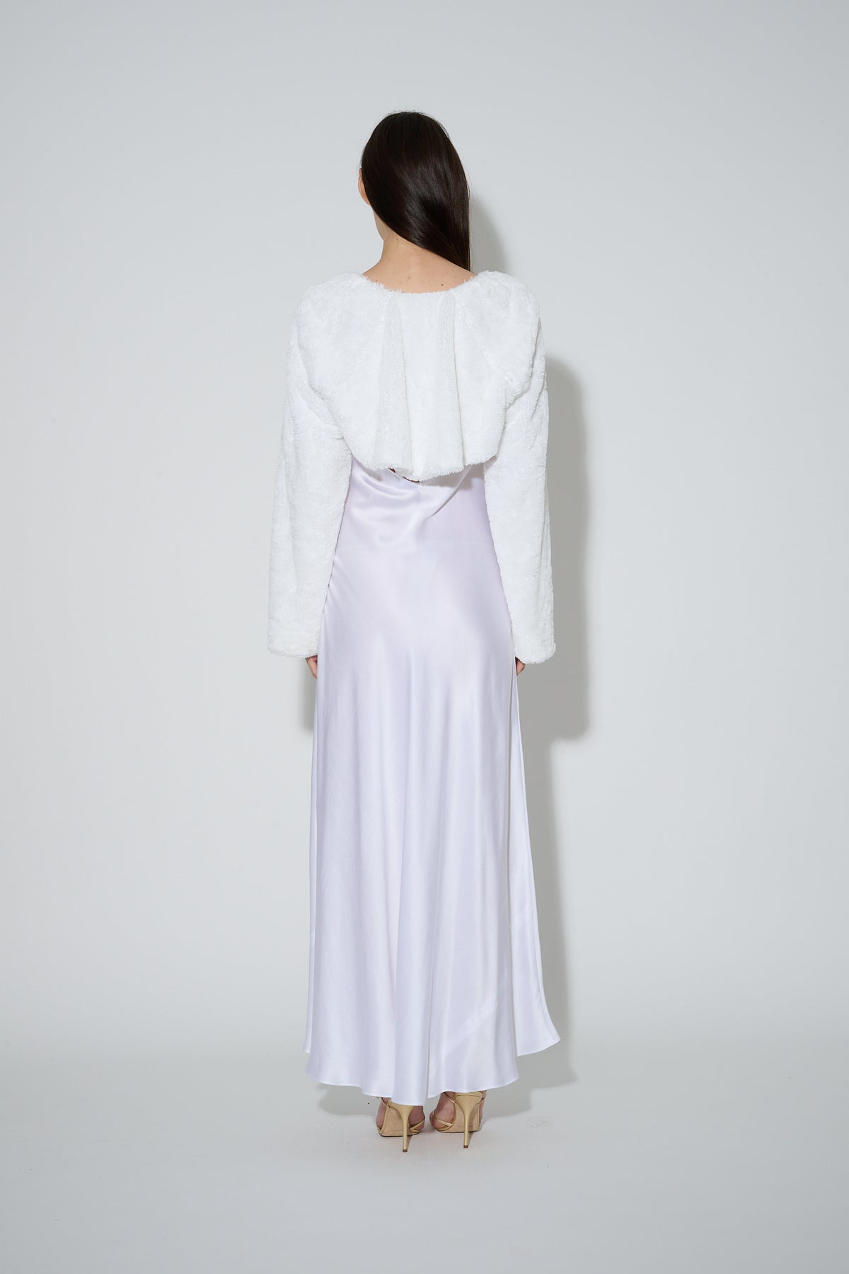 JaneBooke Jacket Faux Fur Bolero White