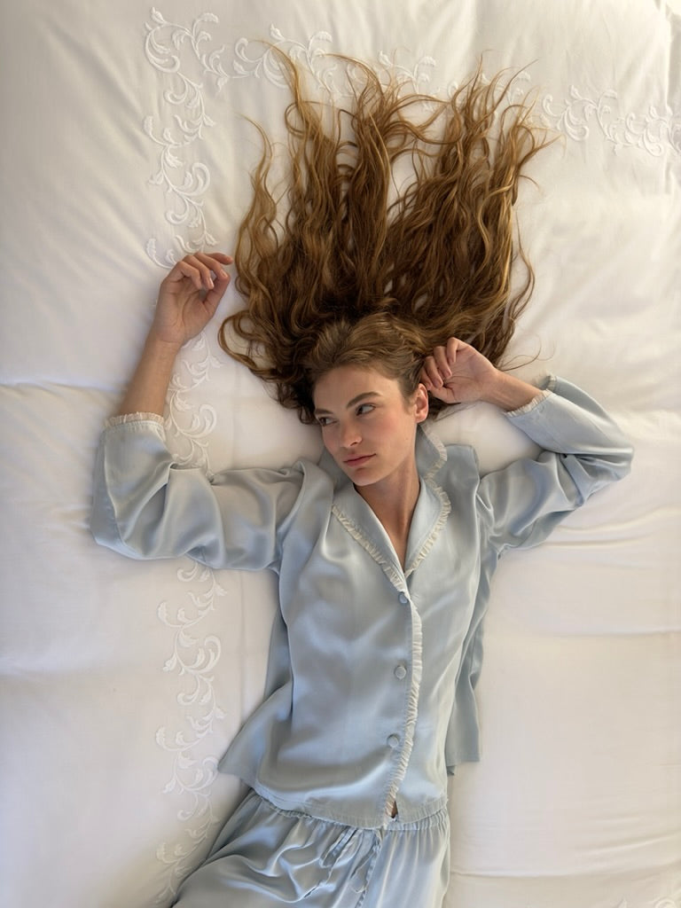 JaneBooke Silk Pajamas Baby Blue